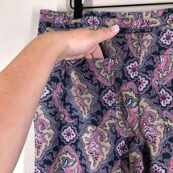 Sundance Madora Printed Pull On Drawstring Pants Paisley Blue Pink Size Small - Picture 6 of 7